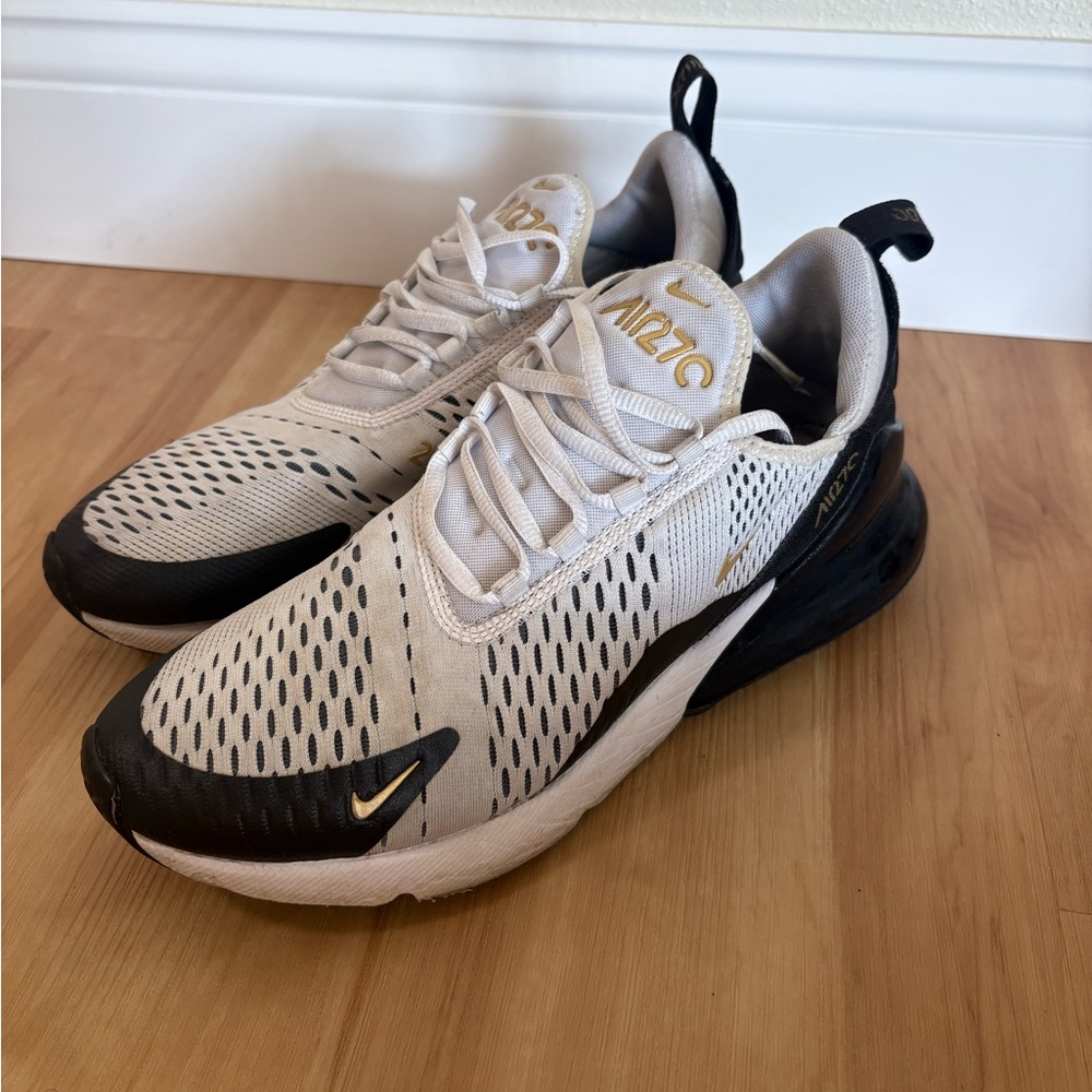 Nike Air Max 270 White Black Gold Men's Shoes